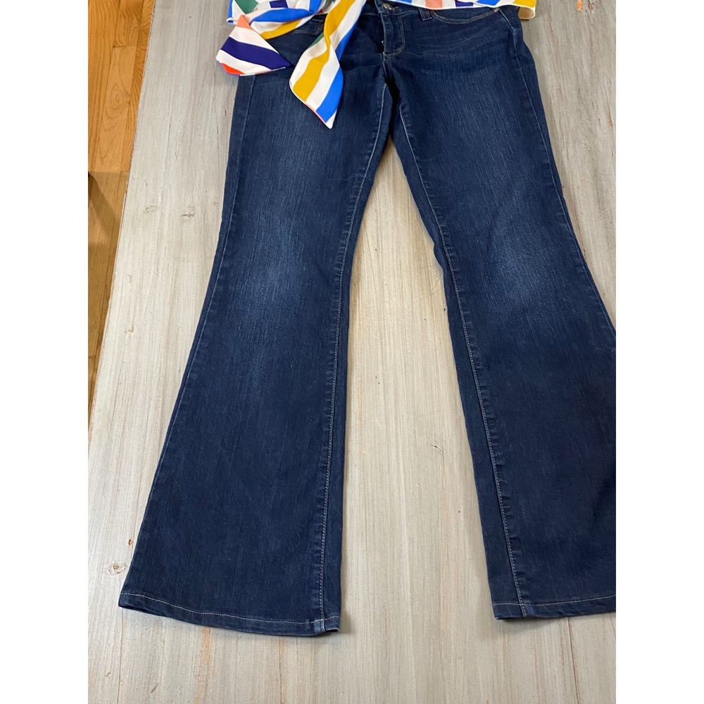 Paige Holly Petite Flare Jeans Dark Wash Blue Denim Size 26 Made in USA - Picture 12 of 16